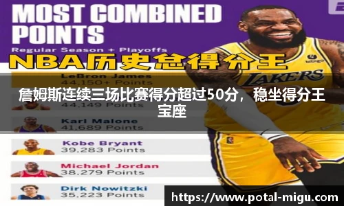 詹姆斯连续三场比赛得分超过50分，稳坐得分王宝座